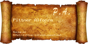 Pittner Alfonza névjegykártya